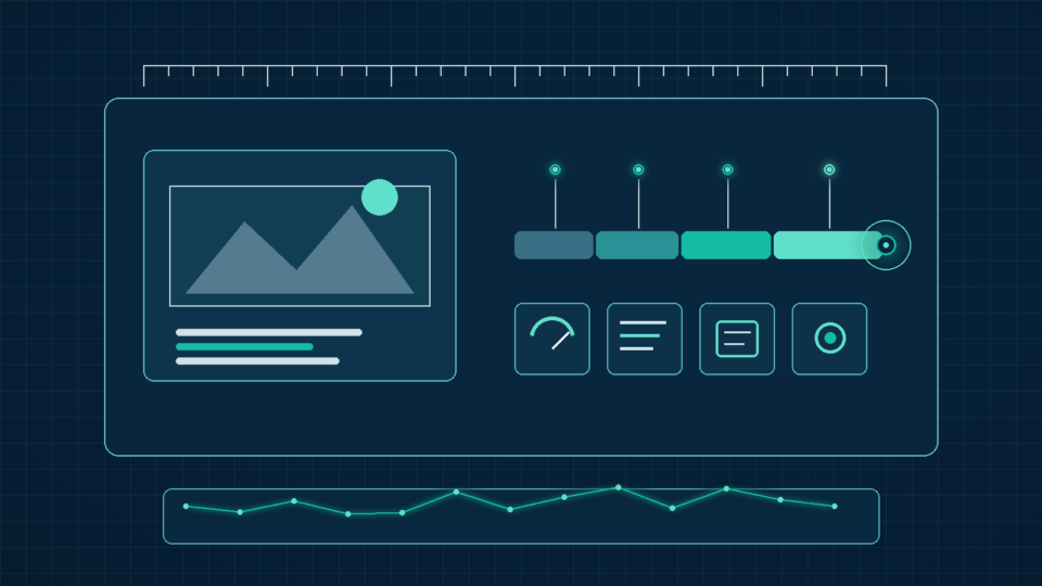 Editorial illustration of a segmented timeline diagram representing the four Largest Contentful Paint subparts