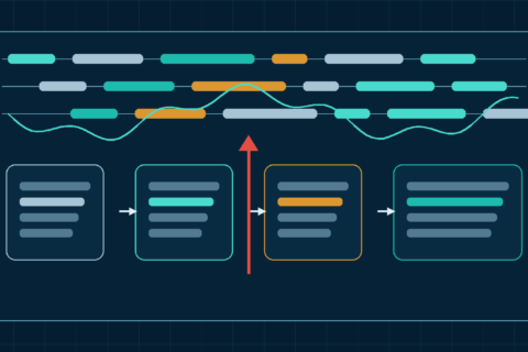 Editorial illustration of a sequential rendering pipeline with a blocking gate representing render-blocking CSS and JavaScript